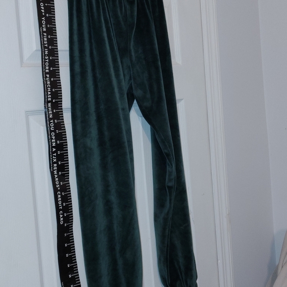 Neiman Marcus Ladies Teal Velvet Joggers - Picture 8 of 9